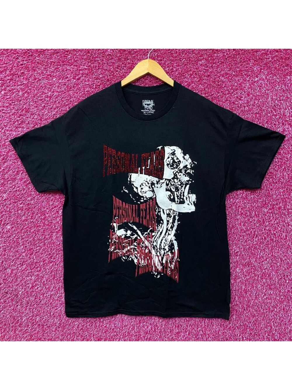 Personal Fears Fighter With Rhinestone Black T-Shirt XL